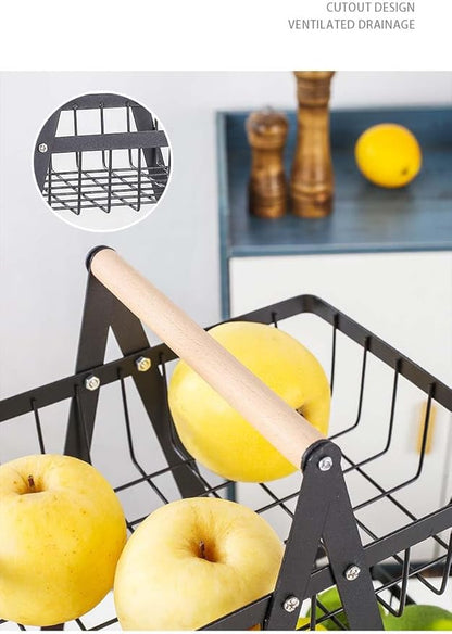 wooden handle counter top 3-tier fruit and vegetable stand by Auctor store